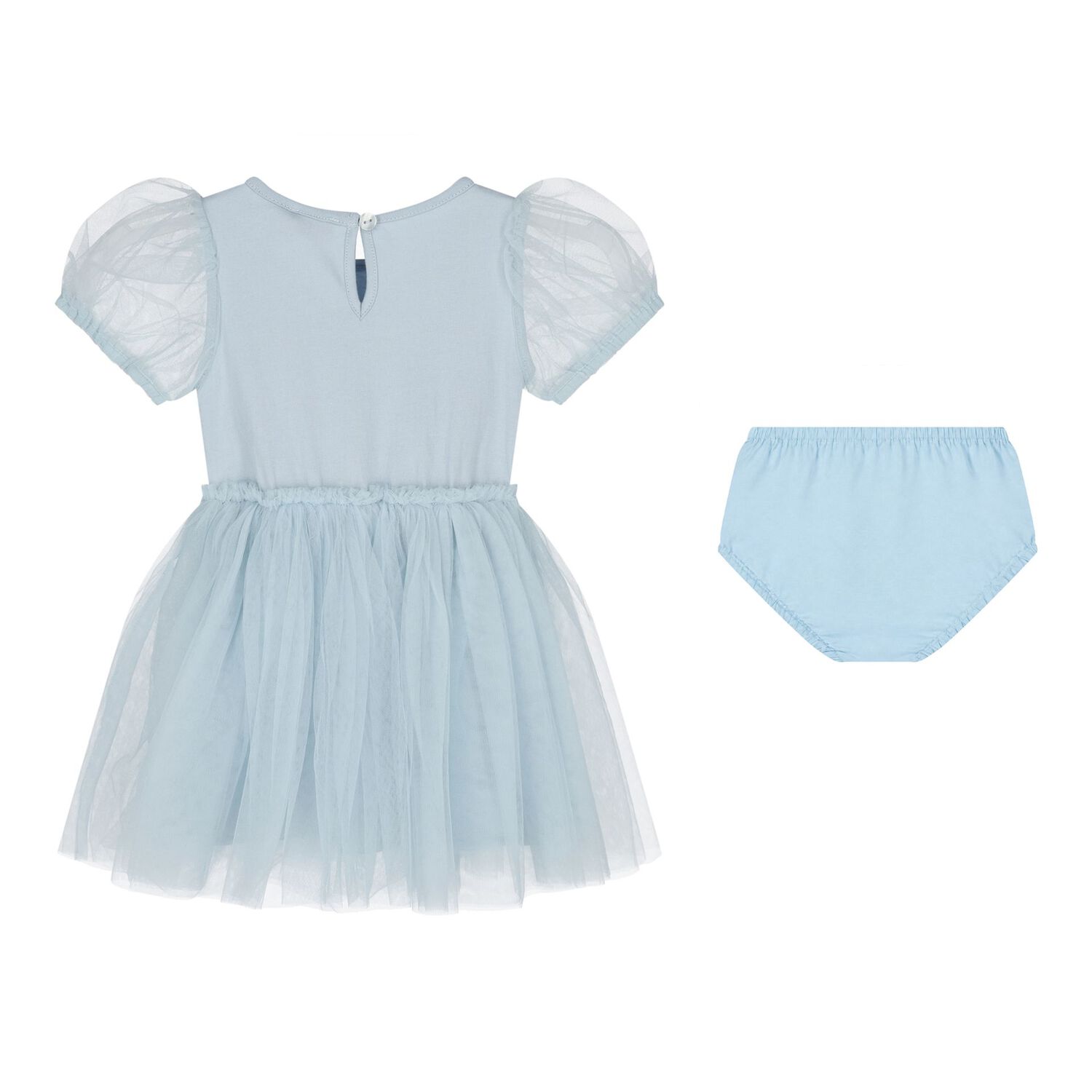 Baby Girls Blue Embellished Crystal Tulle Dress Set, 1, hi-res