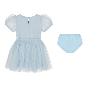 Baby Girls Blue Embellished Crystal Tulle Dress Set