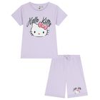 Girls Purple Hello Kitty Shorts Set, 1, hi-res