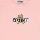 Girls Pink Teddy Bear Logo T-Shirt, 2, hi-res