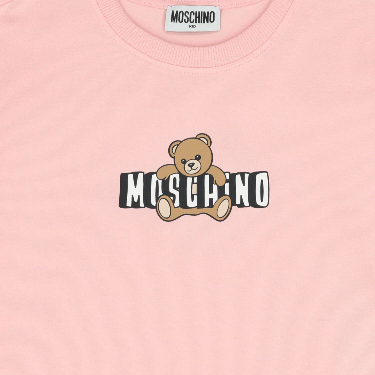 Girls Pink Teddy Bear Logo T-Shirt, 2, hi-res