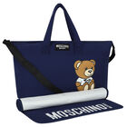 Navy Blue Teddy Bear Logo Baby Changing Bag, 1, hi-res
