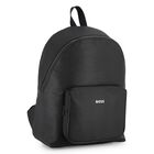 Boys Black Logo Backpack, 1, hi-res