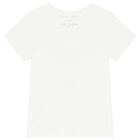Girls Ivory Logo Bow T-Shirt, 1, hi-res