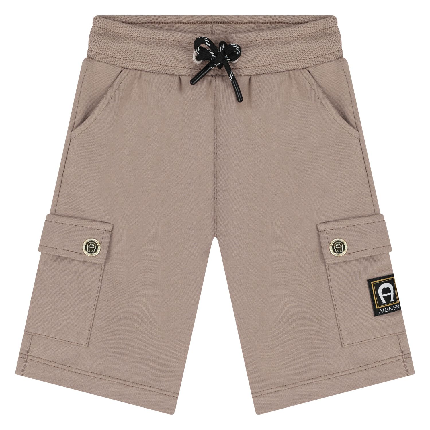 Younger Boys Beige Logo Shorts, 3, hi-res