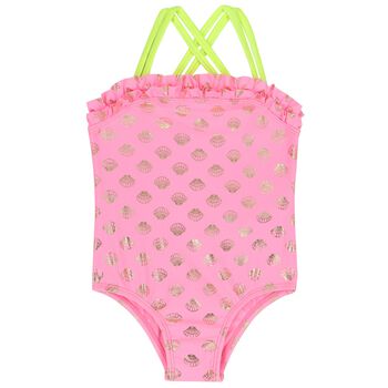 Younger Girls Pink Shell Swimsuit