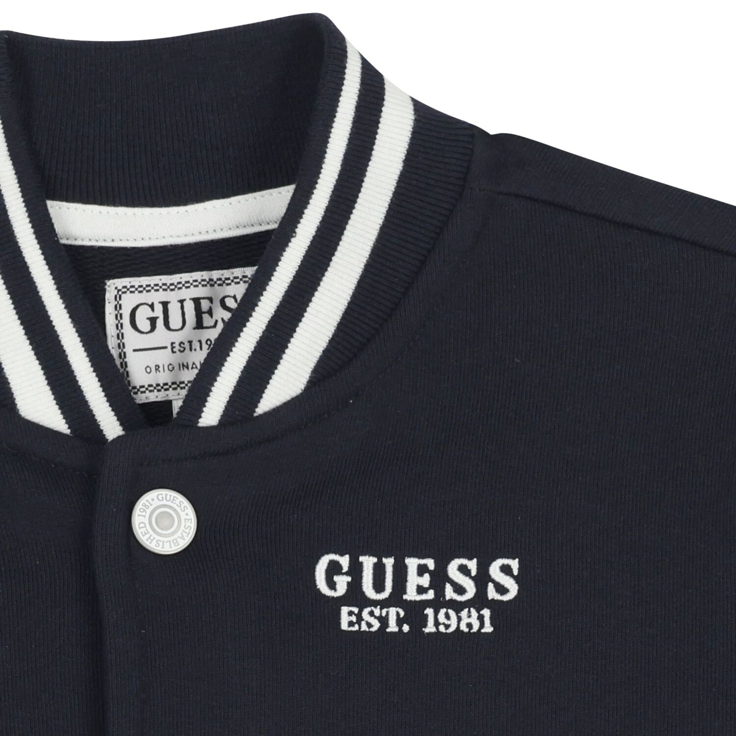 Boys Navy Blue Logo Bomber Jacket, 1, hi-res