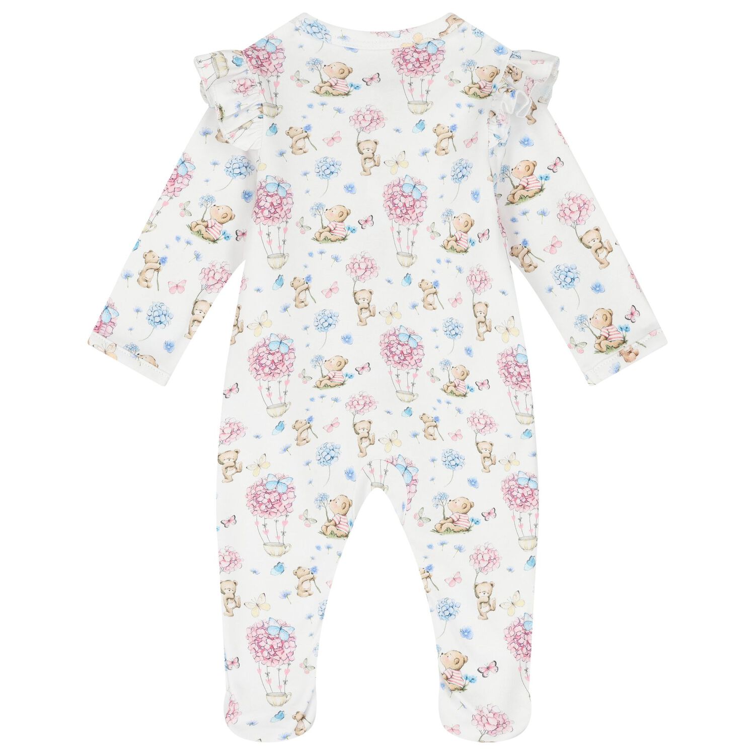 Baby Girls White Azalia Babygrow, 1, hi-res