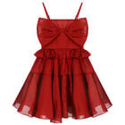 Girls Red Bow Dress, 1, hi-res