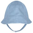 Baby Boys Blue & Ivory Dungaree & Hat Set, 1, hi-res