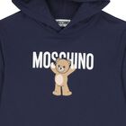Navy Blue Teddy Bear Logo Hooded Top, 2, hi-res