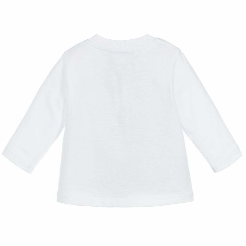 White Long Sleeve Logo Top, 1, hi-res image number null