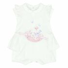 Baby Girls White Romper, 1, hi-res