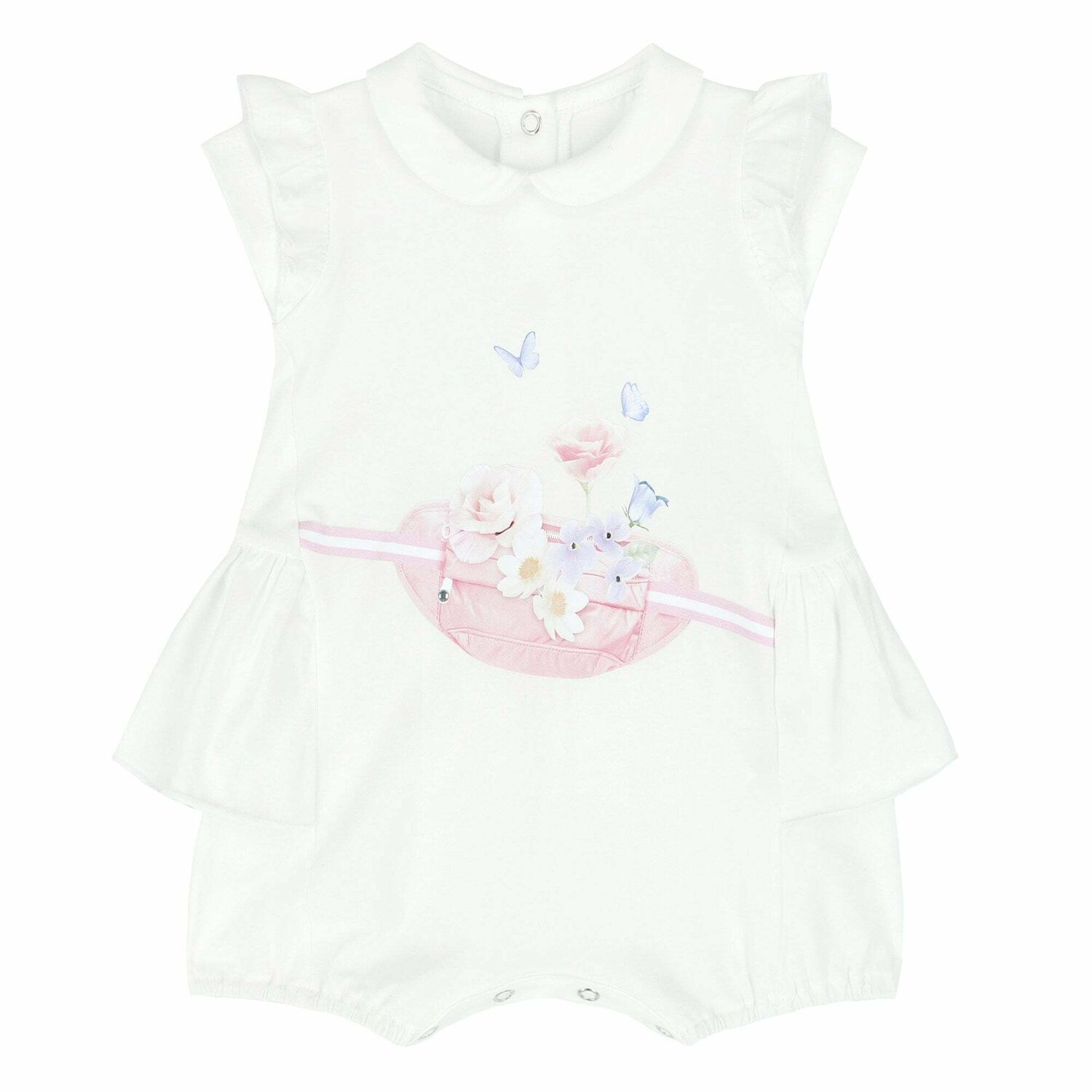 Baby Girls White Romper, 1, hi-res image number null