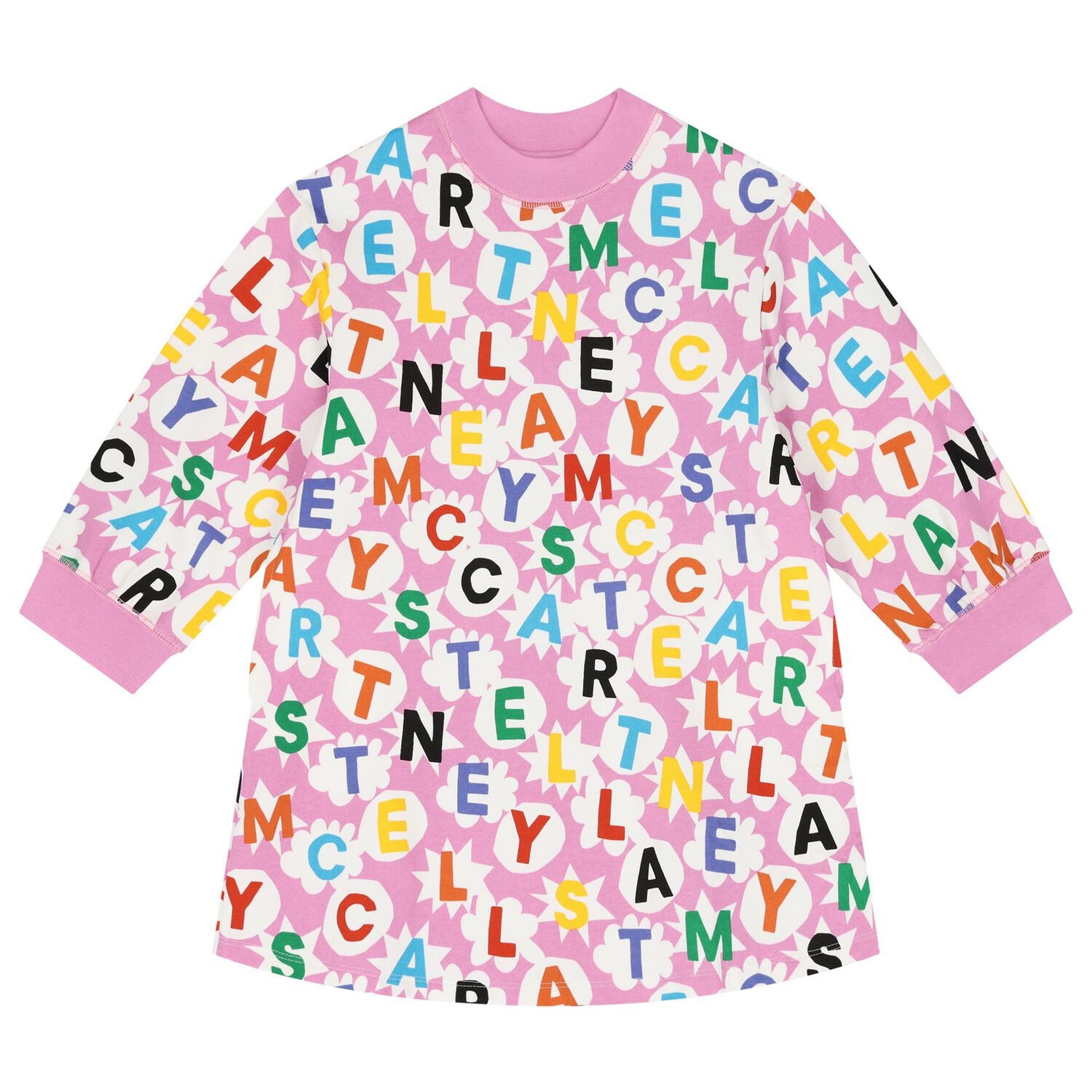 Girls Pink Logo Dress, 1, hi-res