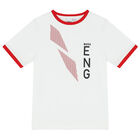 Boys White Logo T-Shirt, 1, hi-res