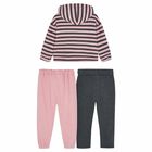 Girls Pink & Grey 3-Piece Tracksuit, 1, hi-res