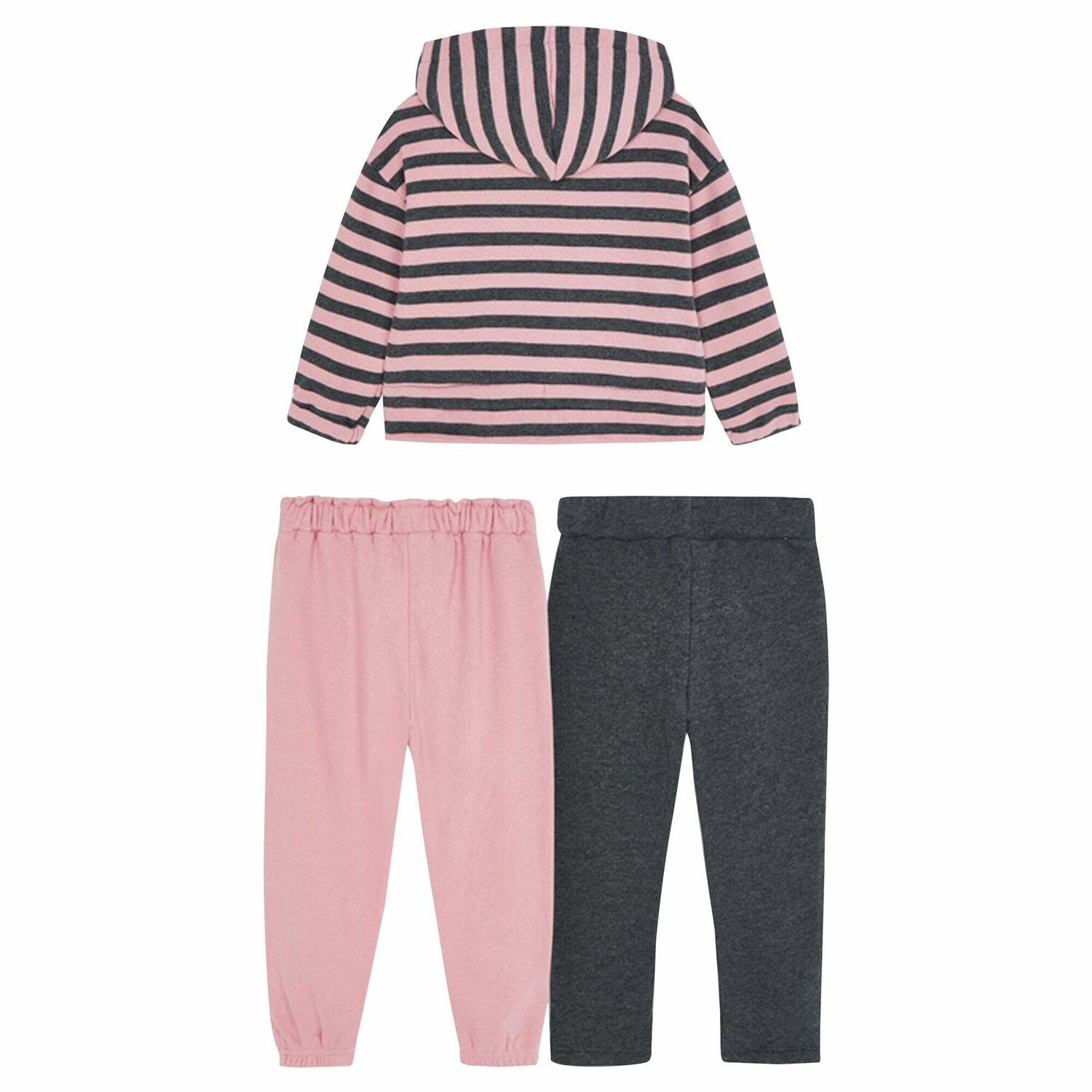 Girls Pink & Grey 3-Piece Tracksuit, 1, hi-res image number null