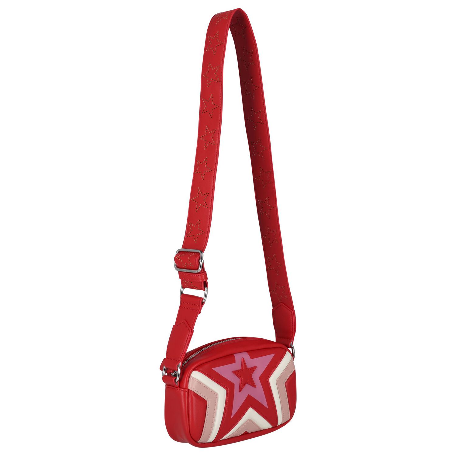 Girls Red Star Leather Bag ( 18CM ), 1, hi-res