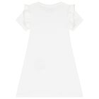 Girls White Logo Bag Dress, 1, hi-res