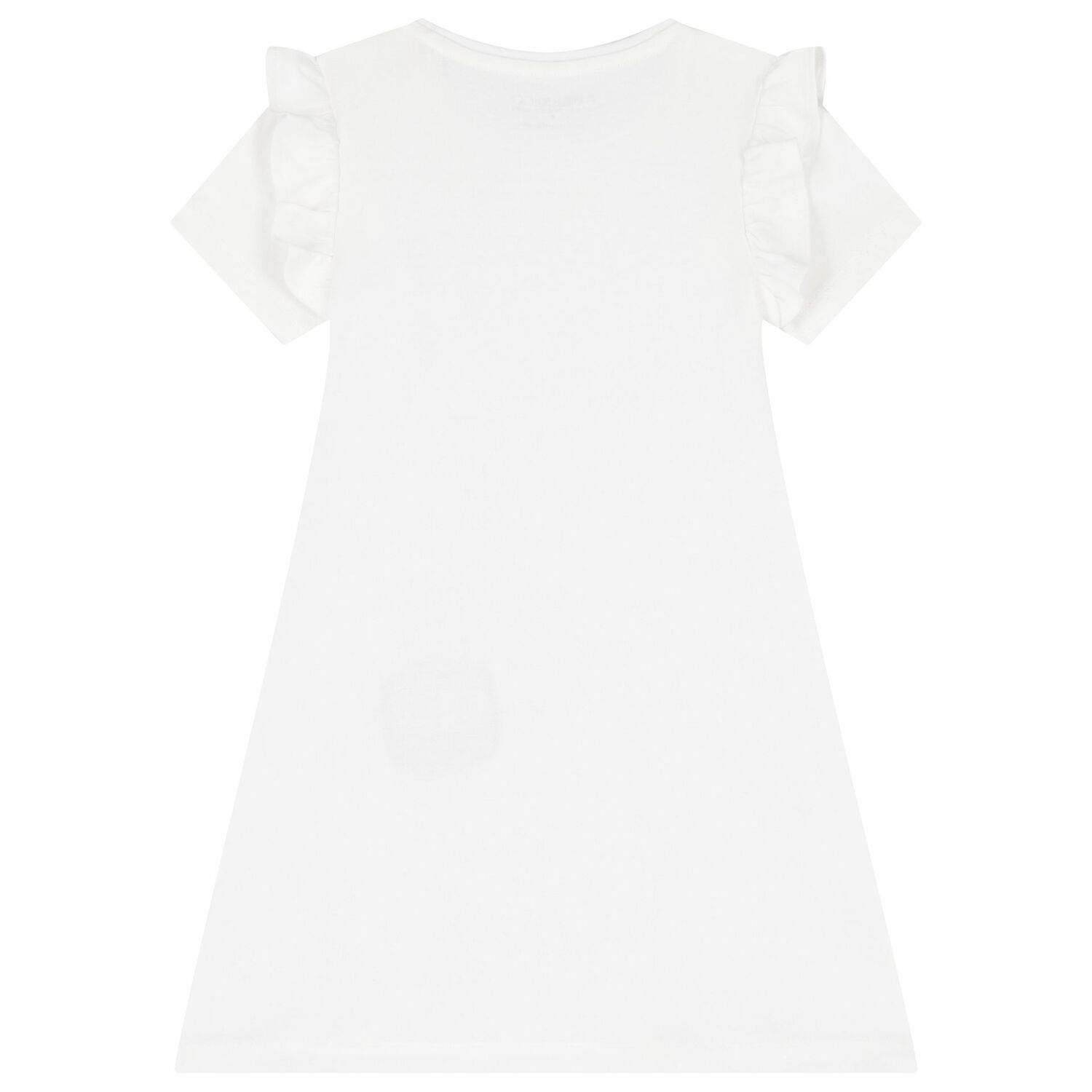Girls White Logo Bag Dress, 1, hi-res