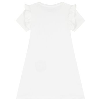 Girls White Logo Bag Dress