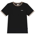 Boys Black Logo T-Shirt, 1, hi-res