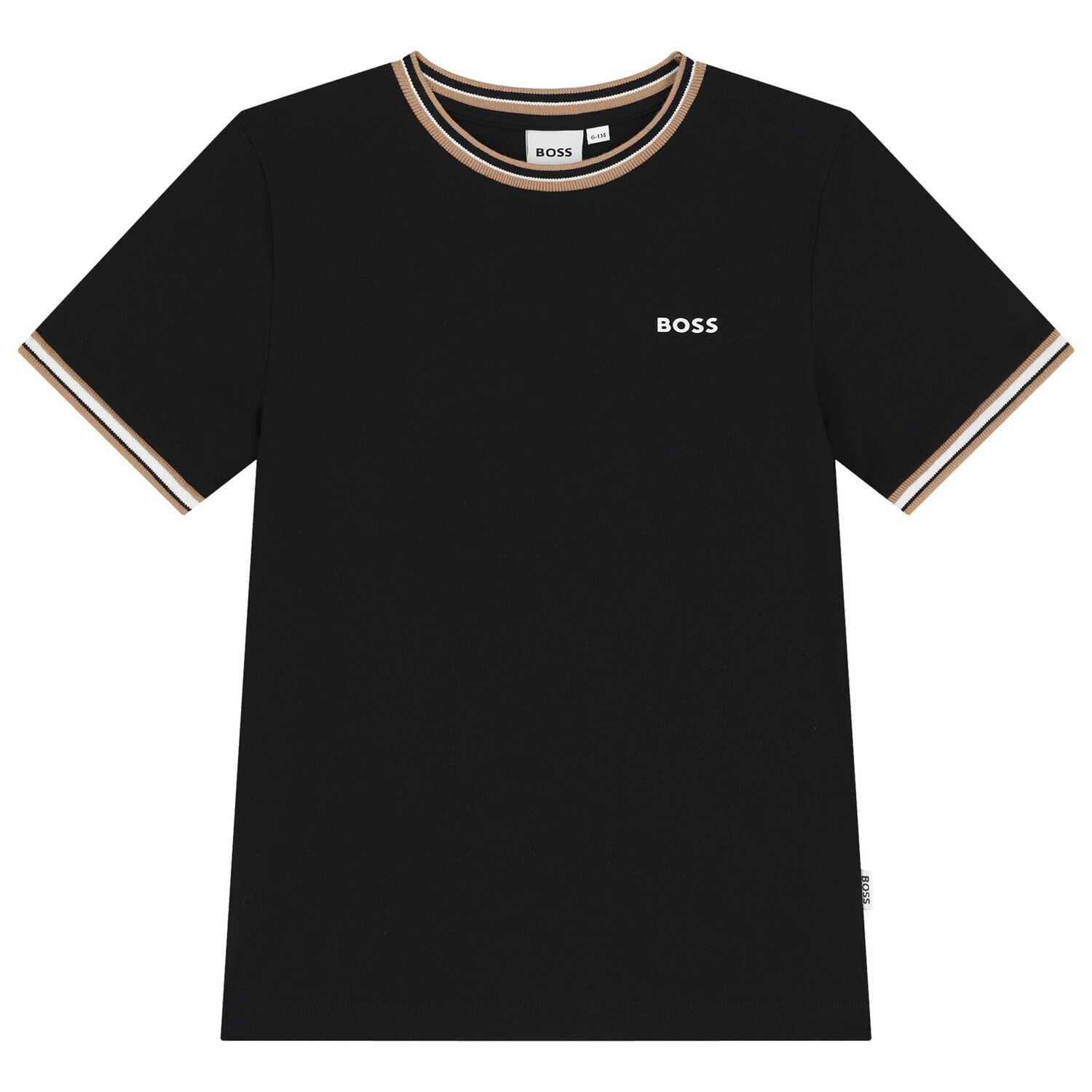 Boys Black Logo T-Shirt, 1, hi-res