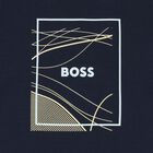 Younger Boys Navy Blue Logo T-Shirt, 1, hi-res