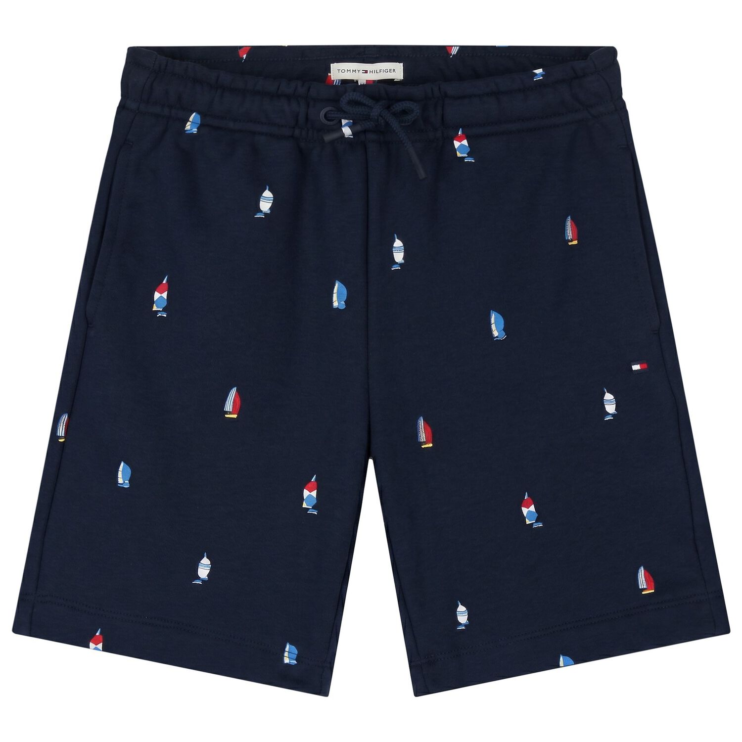 Boys Red & Navy Blue Logo Shorts Set, 1, hi-res