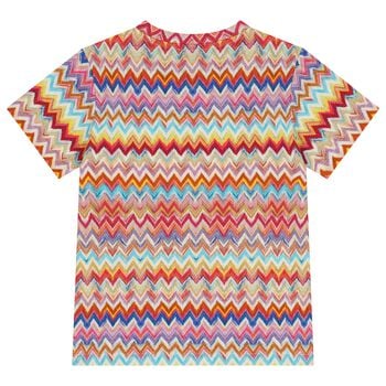 Girls Multi-Coloured Logo Zig Zag T-Shirt