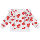 Baby Girls White & Red Roses Tracksuit, 1, hi-res