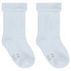 Baby Boys Ivory & Blue Socks ( 3-Pack ), 1, hi-res