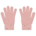 Girls Pink Embellished Knitted Gloves, 1, hi-res
