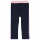 Younger Girls Navy Leggings, 2, hi-res