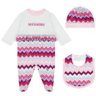 Baby Girls Purple & Pink Zigzag Babygrow Set, 1, hi-res