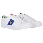 Boys White Logo Trainers, 1, hi-res