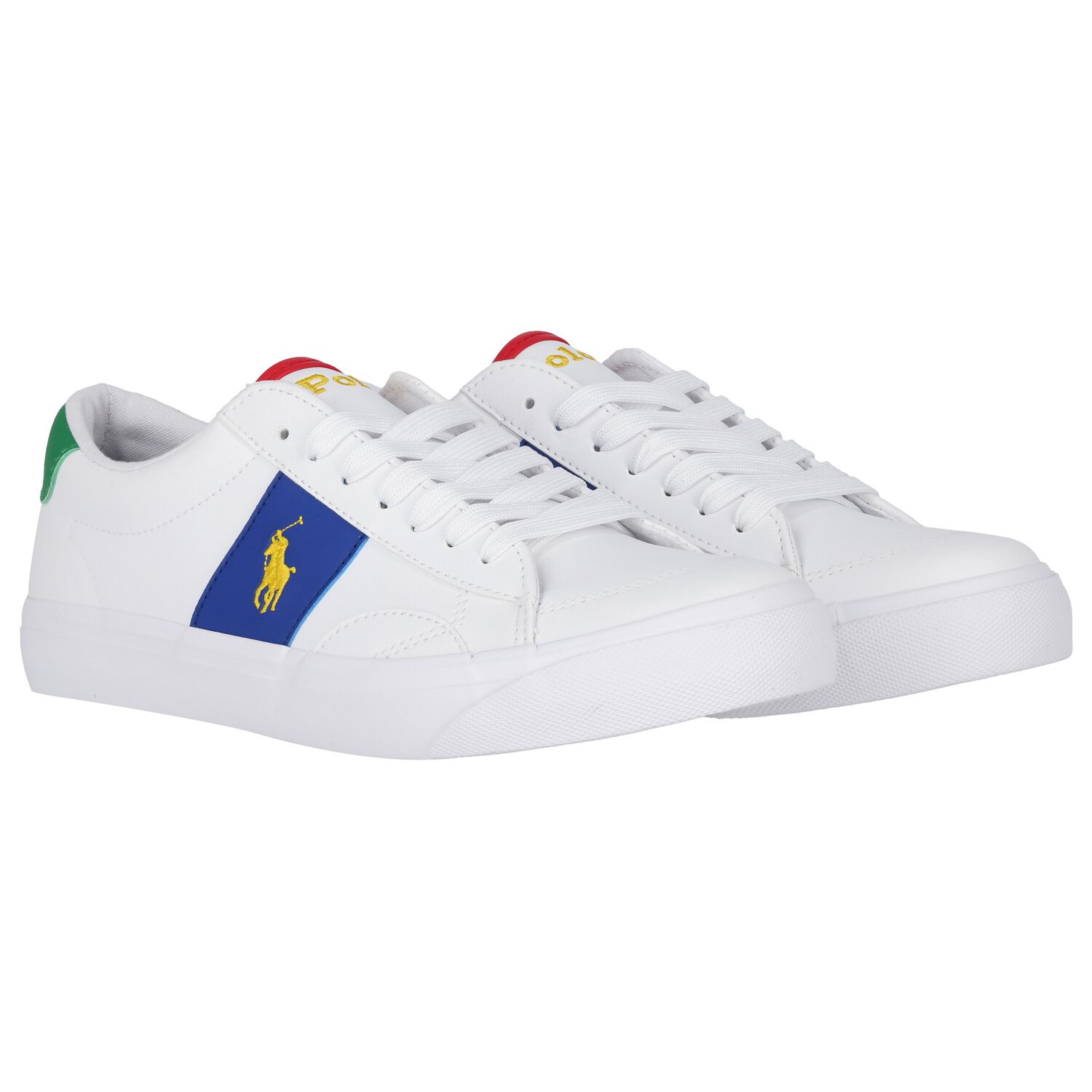Boys White Logo Trainers, 1, hi-res
