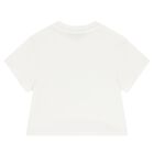 Girls White Logo T-Shirt, 1, hi-res