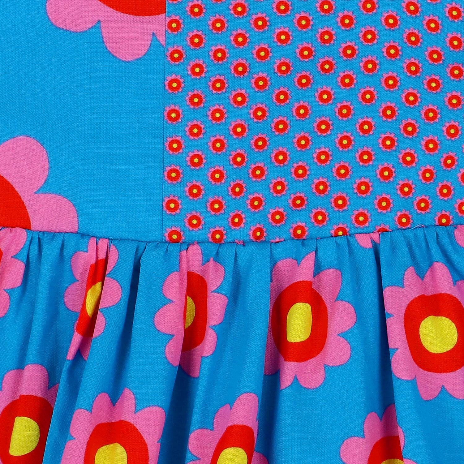 Girls Blue Floral Dress, 1, hi-res