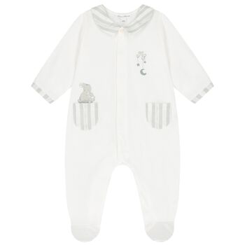 Ivory & Grey Logo Babygrow