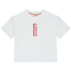 Boys White Logo Oversized T-Shirt, 2, hi-res