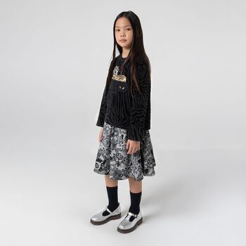 Girls Grey Safari Skirt