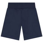 Boys Navy Blue Logo Shorts, 4, hi-res
