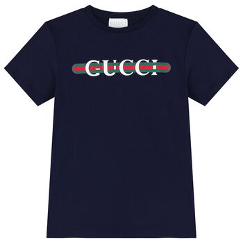 Navy Blue Cotton Logo T-Shirt