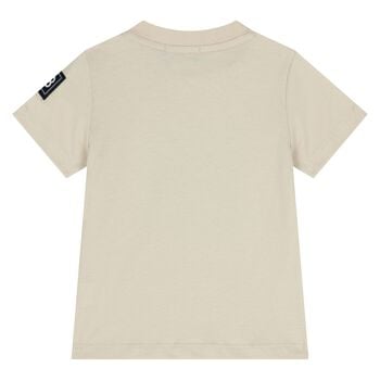 Younger Boys Beige Logo T-Shirt