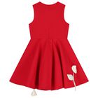 Girls Red Rose Satin Dress, 3, hi-res