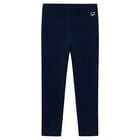 Girls Navy Blue Logo Leggings, 3, hi-res