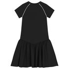 Girls Black Logo Dress, 3, hi-res