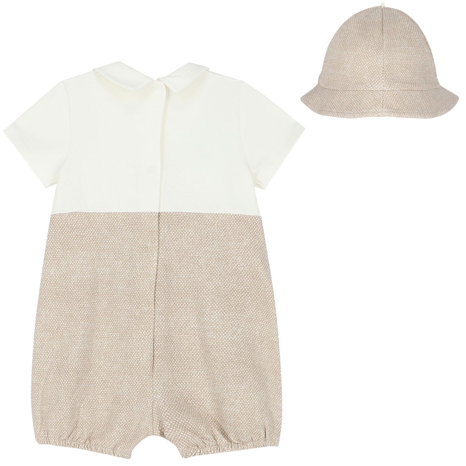 Baby Boys Ivory & Beige Romper Gift Set, 1, hi-res
